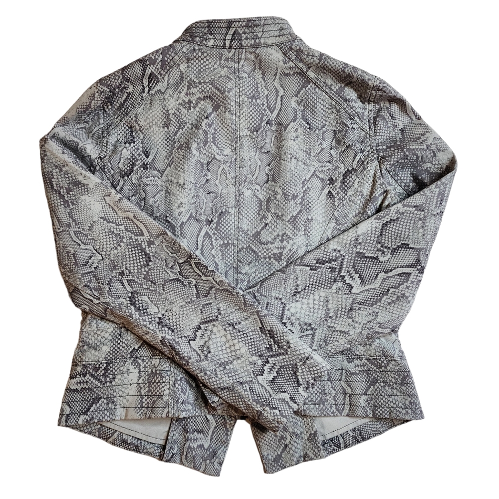 White House Black Market Snake Moto Jacket Sz 12 NWT - Picture 6 of 9